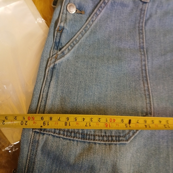Women’s Denim Overalls Size 8 – Wide Leg Light Wash – Fair Trade Certified ✨ - Picture 7 of 12